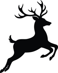 Naklejka premium Reindeer Jumping silhouette illustration 