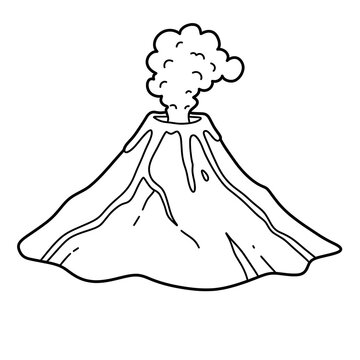 black and white erupting volcano clip art preview