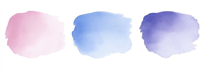 Delicate Watercolor Blots in Pastel Hues