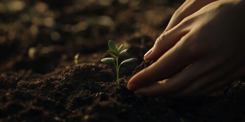 Caring Hands Nurturing Seedling: A Promise of Growth
