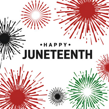 Celebrate juneteenth freedom juneteenth celebration with fireworks and juneteenth holiday juneteenth on transparent background