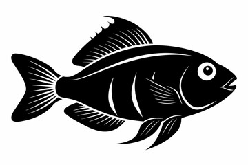 oscar fish sihouette black vector