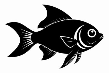 oscar fish sihouette black vector