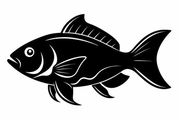 oscar fish sihouette black vector