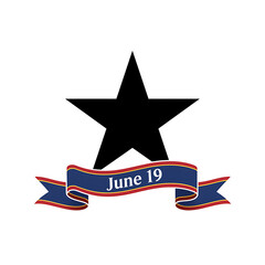 June banner ribbon celebration date event graphic design illustration holiday announcement occasion on transparent background