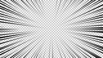 Black comic book transparent background