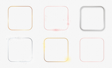 Set of six rounded square frames