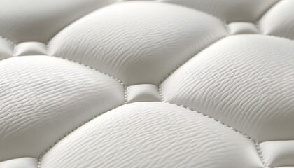 Naklejka premium Close-up view of a white quilted leather texture.