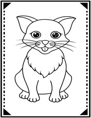 Cute Bold & Easy Pet Animals coloring page. ready to print on standard 8.5x11 inch paper