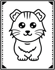 Cute Bold & Easy Pet Animals coloring page. ready to print on standard 8.5x11 inch paper