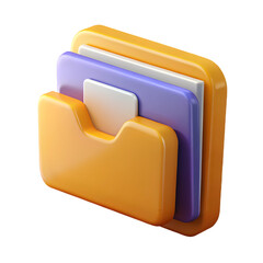 File folder icon PNG with shadow and transparent background