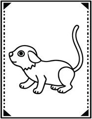 Cute Bold & Easy Pet Animals coloring page. ready to print on standard 8.5x11 inch paper