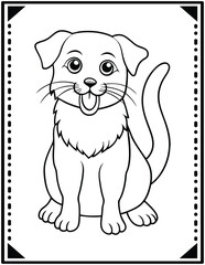 Cute Bold & Easy Pet Animals coloring page. ready to print on standard 8.5x11 inch paper