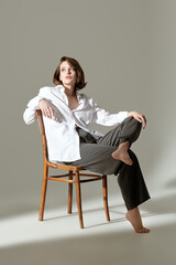 model white shirt