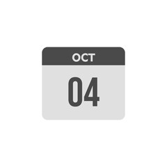 calender icon, 04 october icon with white background