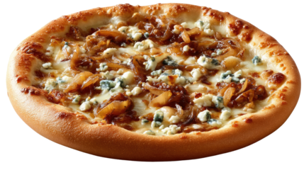 Gourmet pizza: A close-up shot of a freshly baked pizza, bursting with a medley of gourmet toppings. The crust, cooked to perfection, acts as a base for this culinary masterpiece. 