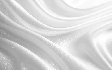 Naklejka premium Soft, flowing white fabric with subtle shimmer. Delicate, elegant folds
