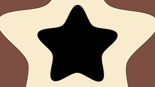 Looping animation of a star shape groovy rainbow colored transition background. Vintage retro psychedelic animation.