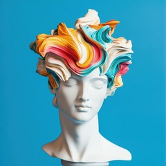 Abstract portrait head art design