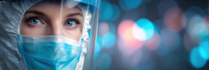 Healthcare Worker in PPE Focuses on Task in a Clinical Setting During a Health Crisis