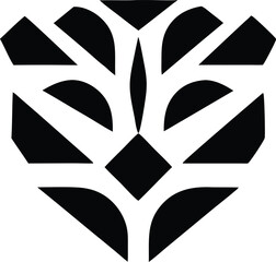 A geometric tiger head logo vector silhouette black