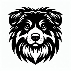 Obraz premium australian shepherd silhouette illustration