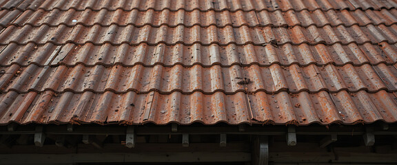 Fototapeta premium Old rusty tin made roottop