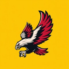 Dynamic graphic design of a soaring bird of prey.