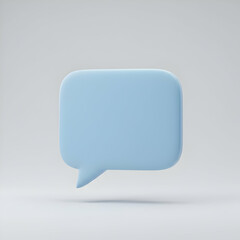 Fototapeta premium Simple Blue Speech Bubble 3D Render Blank Message Box Communication Chat Dialog
