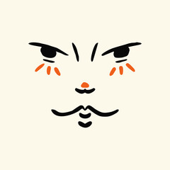 Comic and cartoon character face, retro style. Traditional vector emotion elements. Vintage character creator for trendy illustration.
