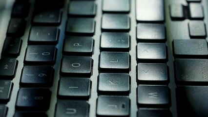 Close up View of a Laptop Keyboard with Soft Focus