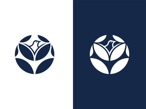 Abstract Bird Logo Design, Nature and Bird Emblem, Elegant Avian Symbol, Geometric Bird Logo Icon, Harmony and Growth Logo, new logo shape