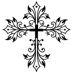 Obraz premium black and white floral elements