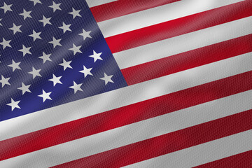 Waving United States flag showcasing red, white, and blue colors with fabric texture for design use.