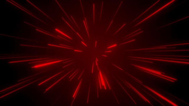 Abstract Neon Red Speed Light Tunnel Starburst Background