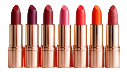 Obraz premium Lipsticks line die cut mock up in cosmetic concept decoration.