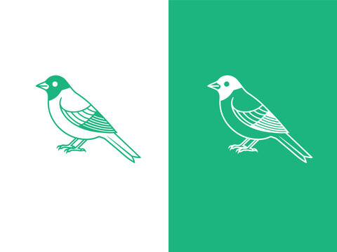 Simple Bird Line Art Logo, Sparrow or Finch Icon, Minimalist Bird Design, Nature-Inspired Logo, Clean Avian Vector, new logo, bird