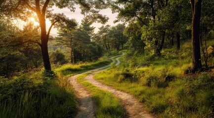 Obraz premium Sunlit Forest Path