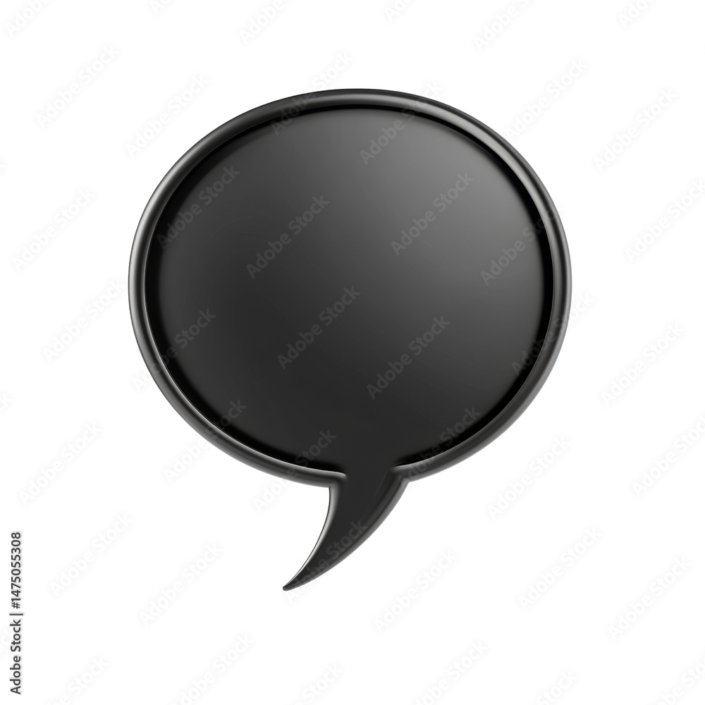Poster Minimalist reflective speech bubble on a transparent layout for digital communication projects