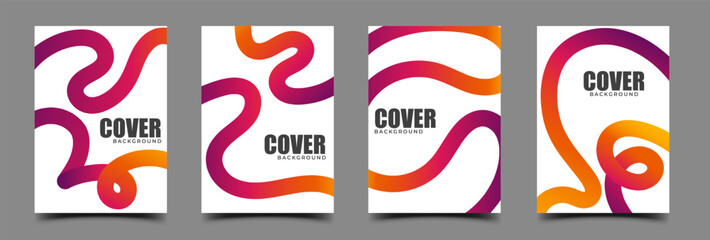 Modern minimal colorful line cover background template design collection