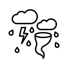 Tornado, severe weather icon. Rain icon accompanied by typhoon vector icon