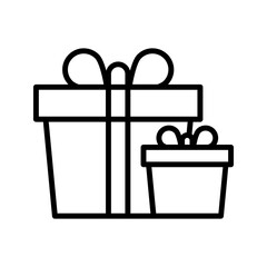 Gift box icon with trendy Flat style. Gift box with ribbon icon. gift box flat line silhouette. gift icon