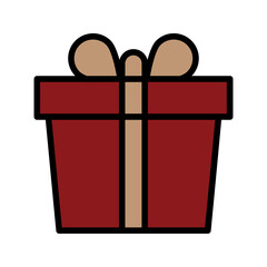 Gift box icon with trendy Flat style. Gift box with ribbon icon. gift box flat line silhouette. gift icon