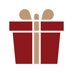 Gift box icon with trendy Flat style. Gift box with ribbon icon. gift box flat line silhouette. gift icon