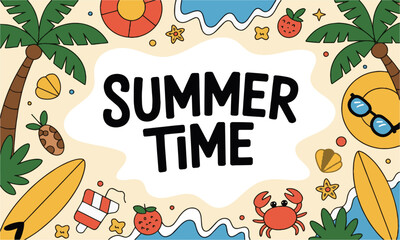 Modern vector illustration inspired by summer vacation elements, easily scalable and editable.