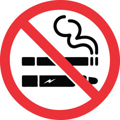 No Smoking and Vaping Sign Cigarettes and E-cigarettes Prohibited