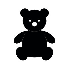 Teddy Bear Silhouette Black Vector Design