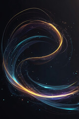 Obraz premium Dark background with glowing floating particles and soft light trails, abstract digital motion