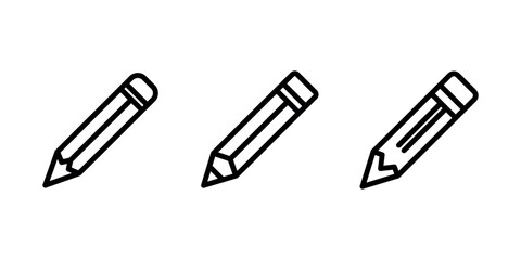 pencil outline or line icon design bundle.