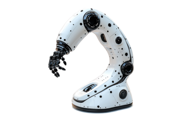Futuristic robotic arm isolated on transparent background
